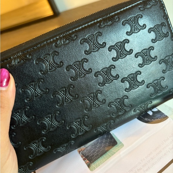 Celine Midnight Blue Embossed Wallet FINAL PRICE - Picture 3 of 10